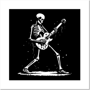 skeleton plays rock n roll Posters and Art